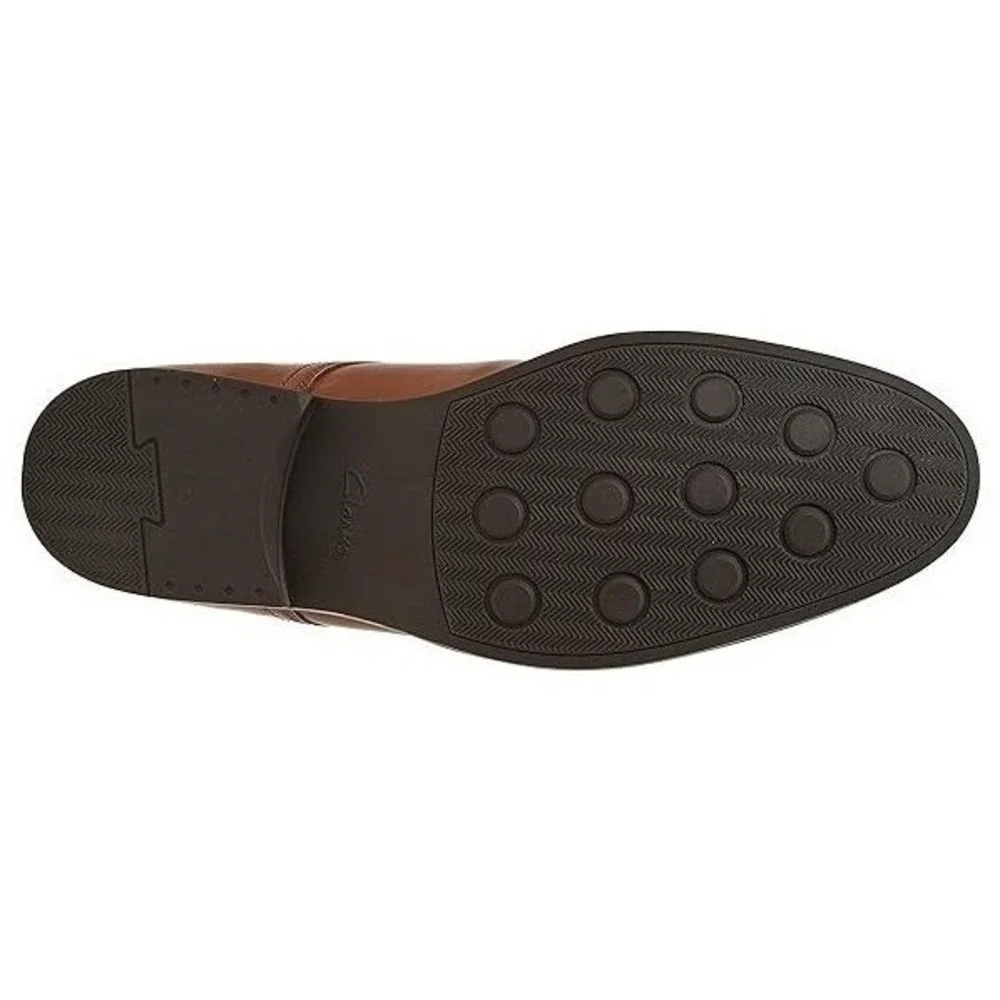 Clarks Whiddon Step Dark Tan Size 14M Slip-On Loafers Brown Leather Men's‎ Shoes